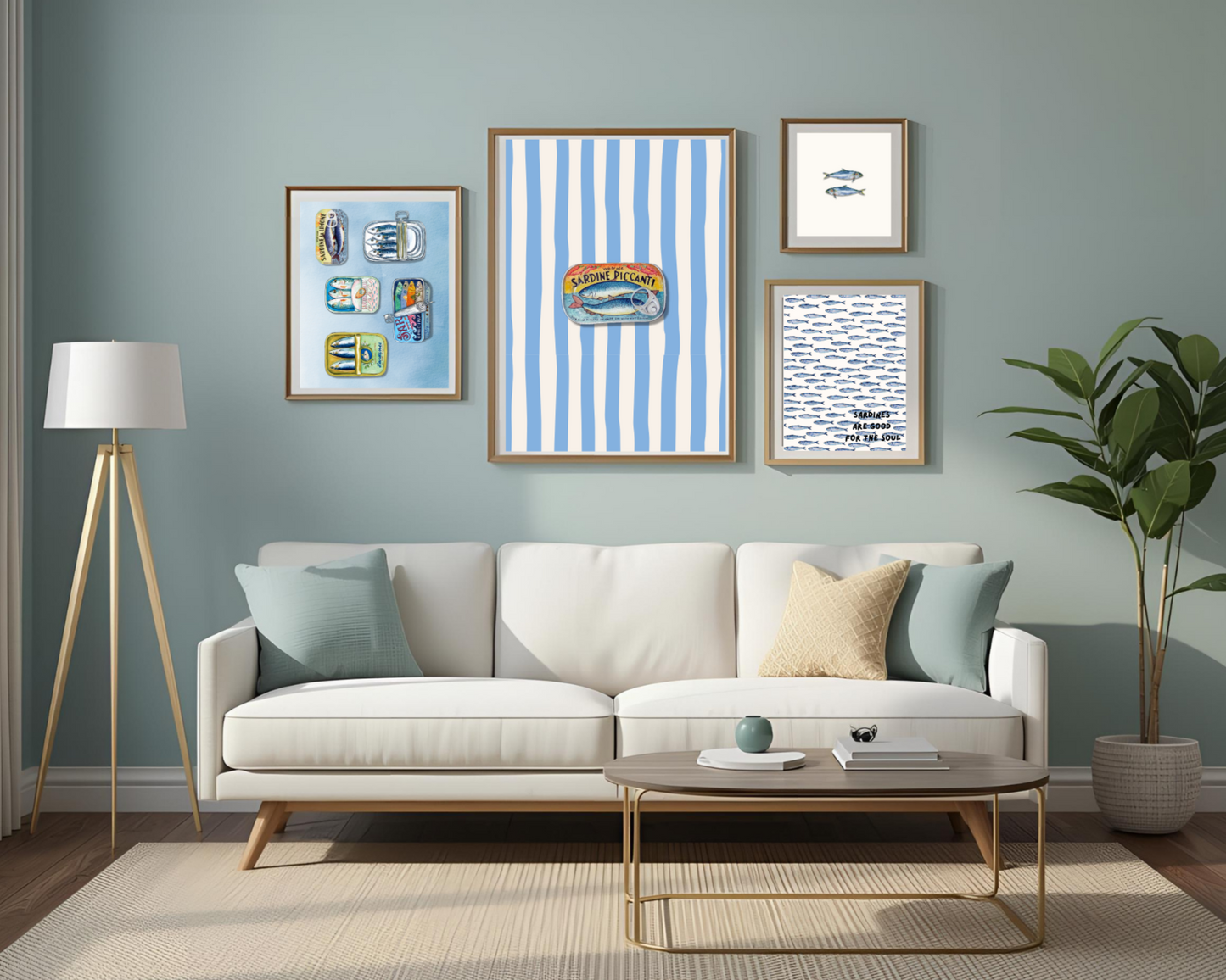 Sardines 5Pc Digital Art Prints