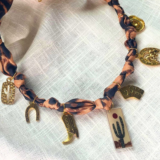 Western Cacti Scarf Necklace