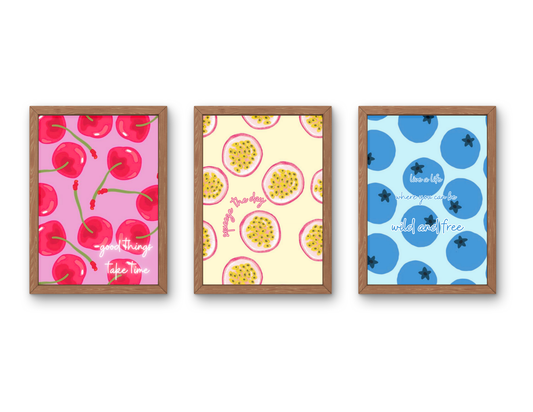 Fruits 3Pc Digital Art Prints