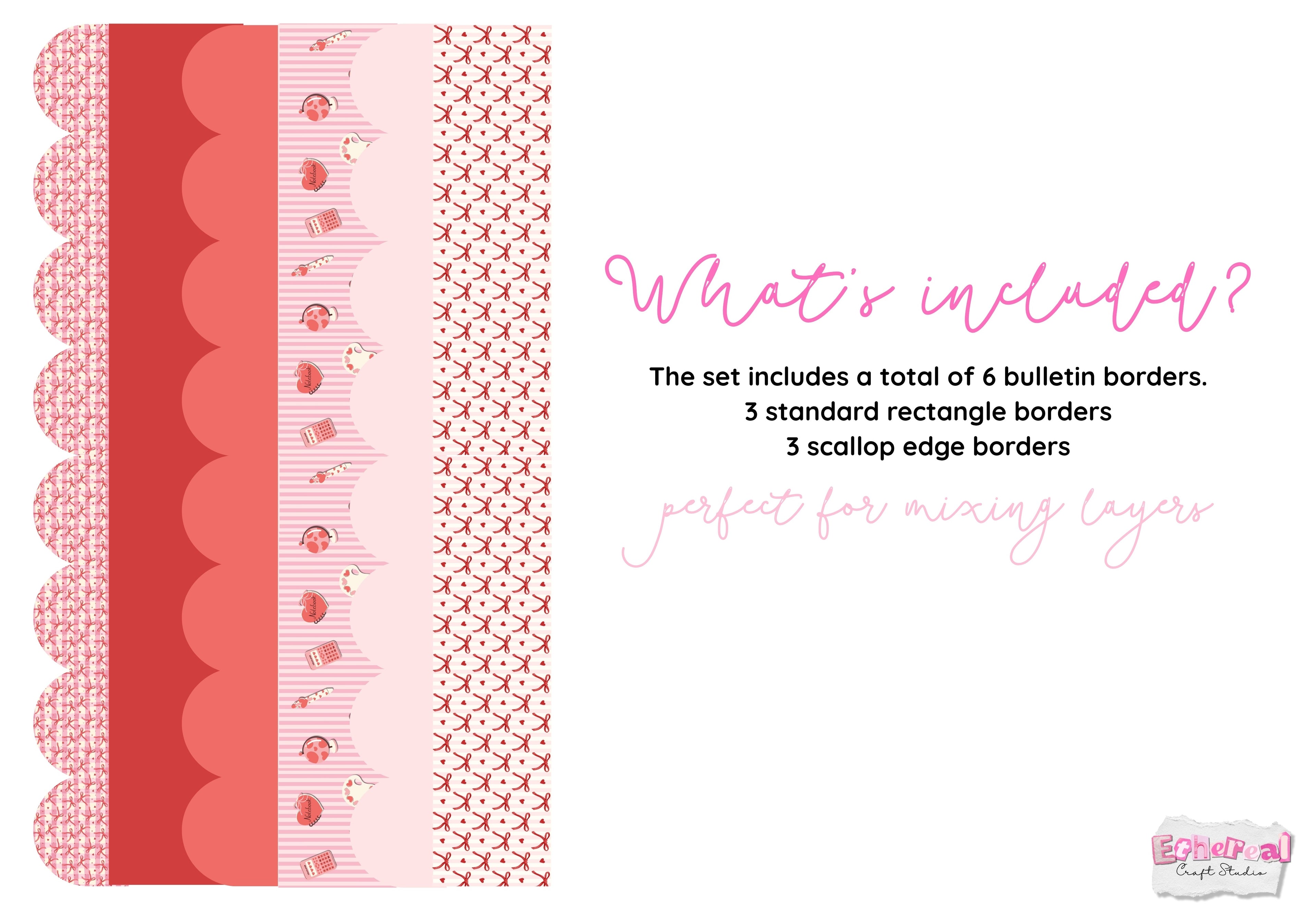 Valentine's Day Bow Bulletin Borders