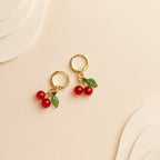 Huggie Cherry Hoop Earrings