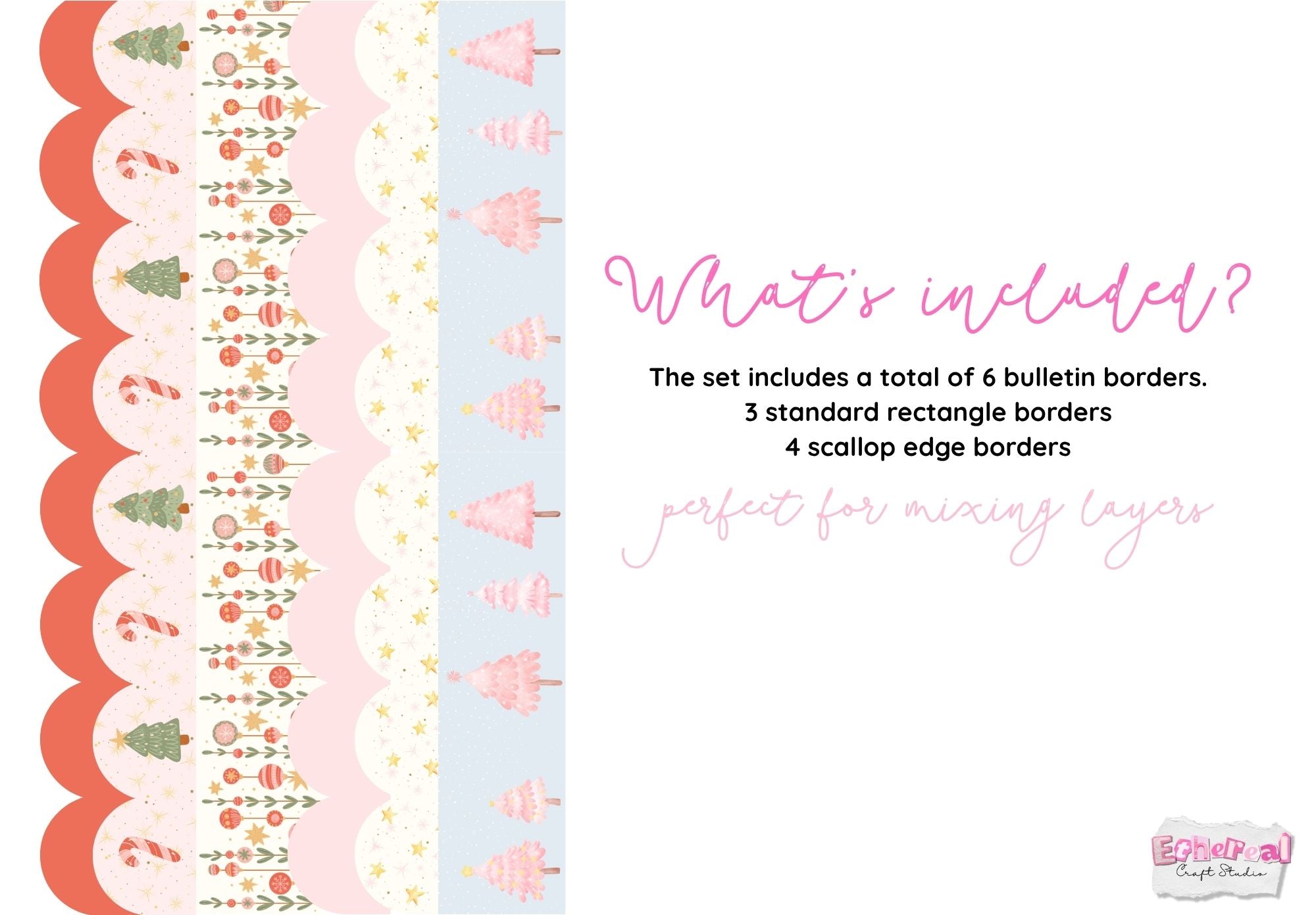 Christmas Tree Holiday Bulletin Borders