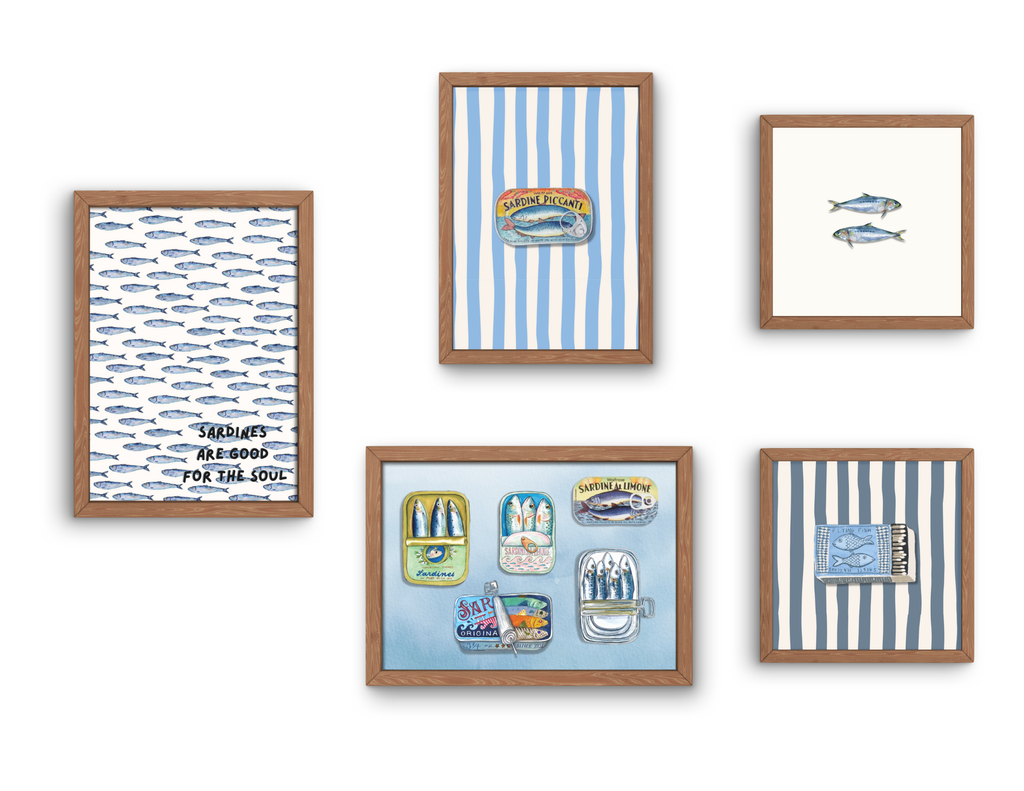 Sardines 5Pc Digital Art Prints
