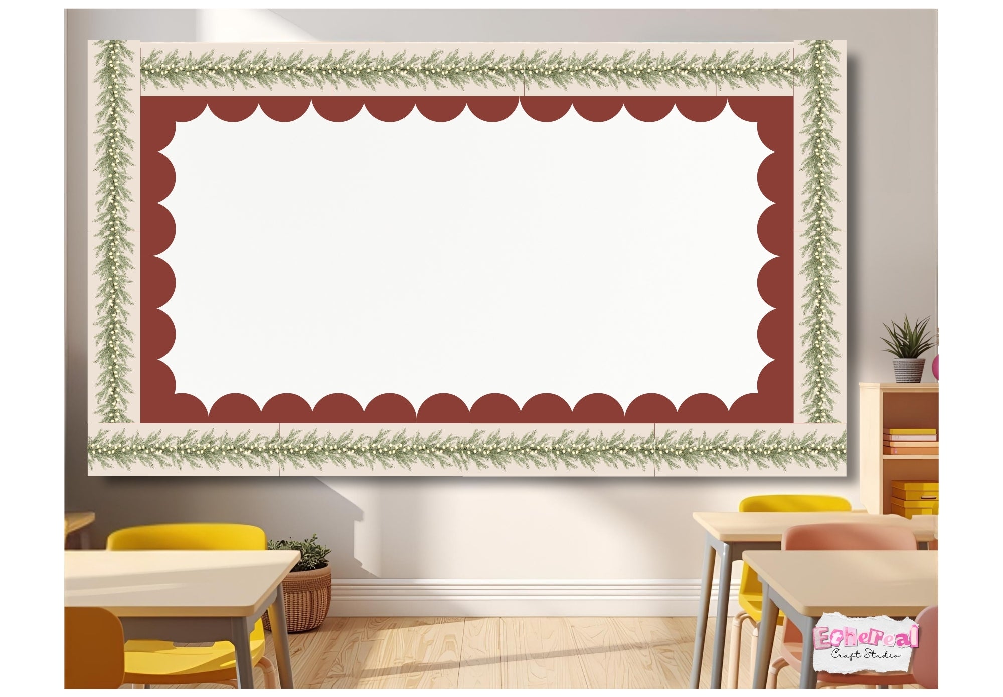 Holiday Garland Bulletin Borders