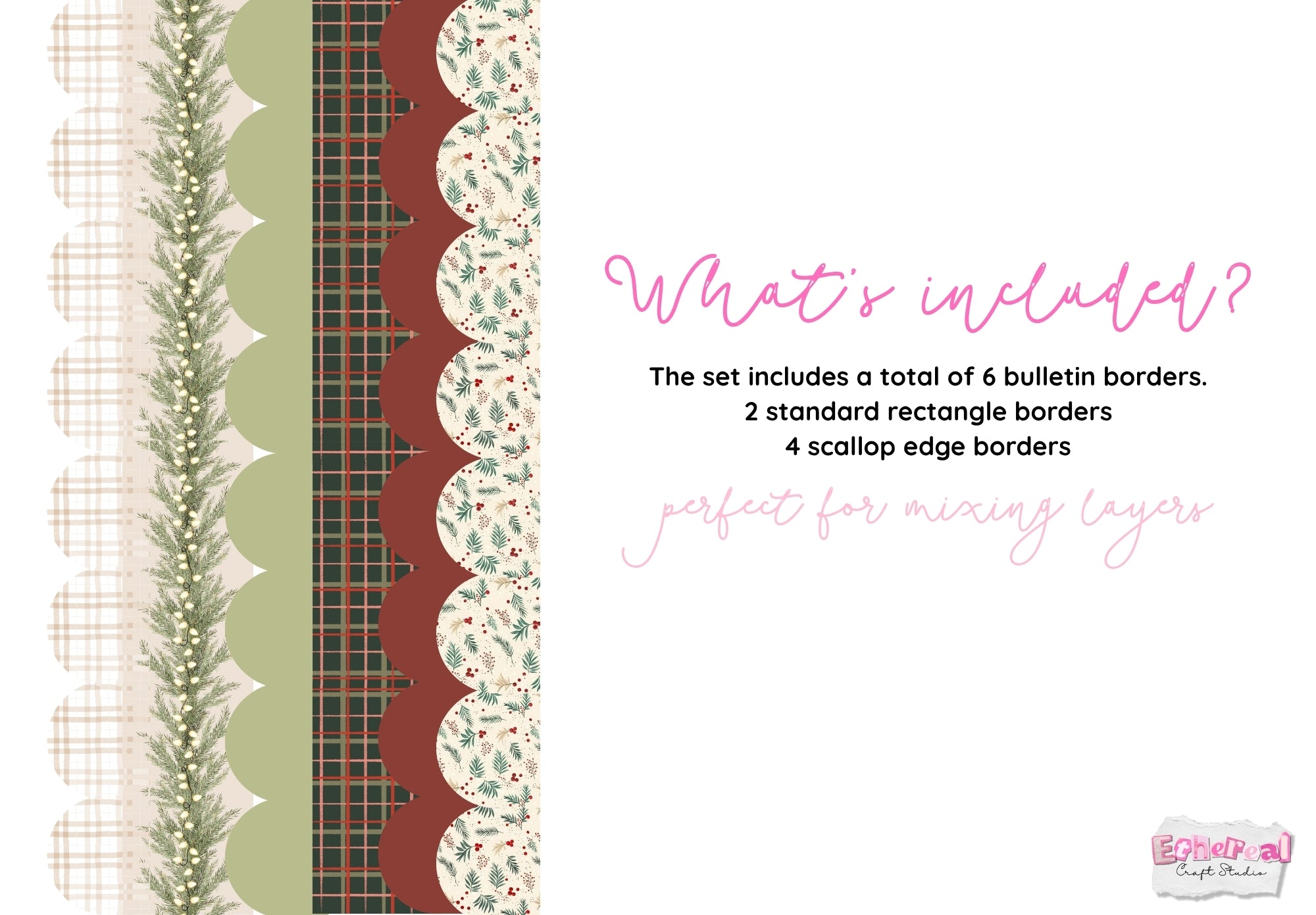 Holiday Garland Bulletin Borders