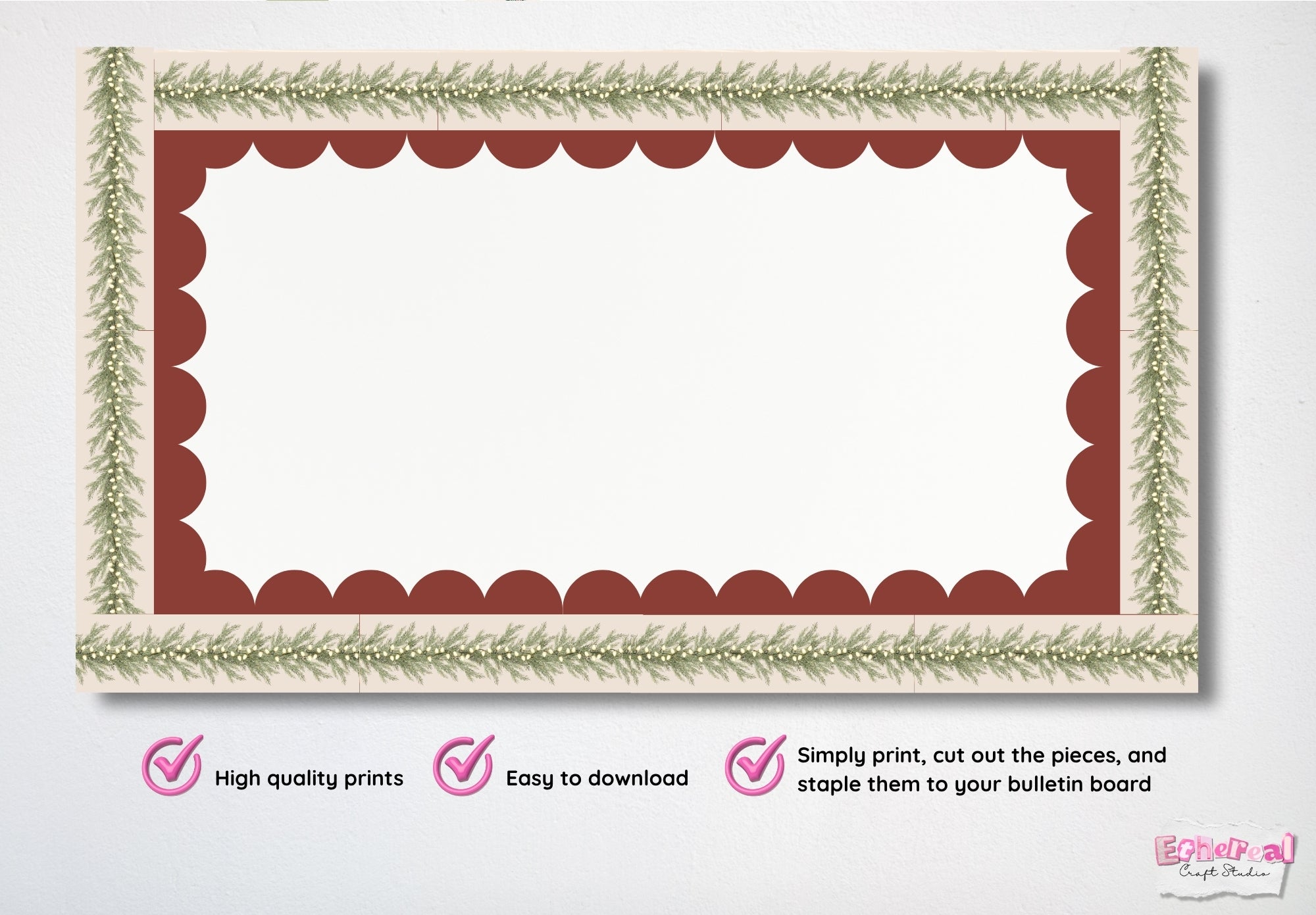 Holiday Garland Bulletin Borders