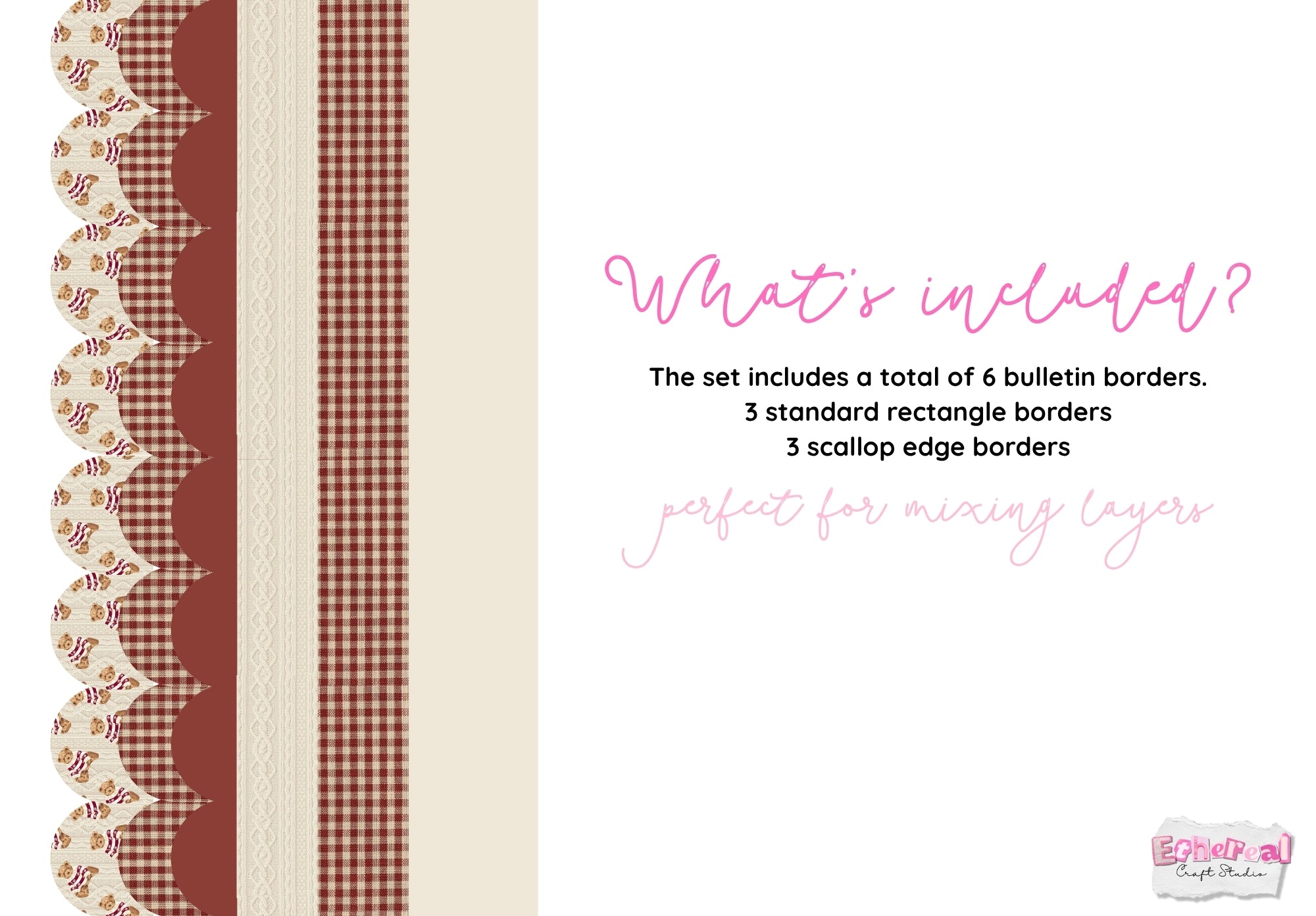 Teddy Bear Holiday Bulletin Borders