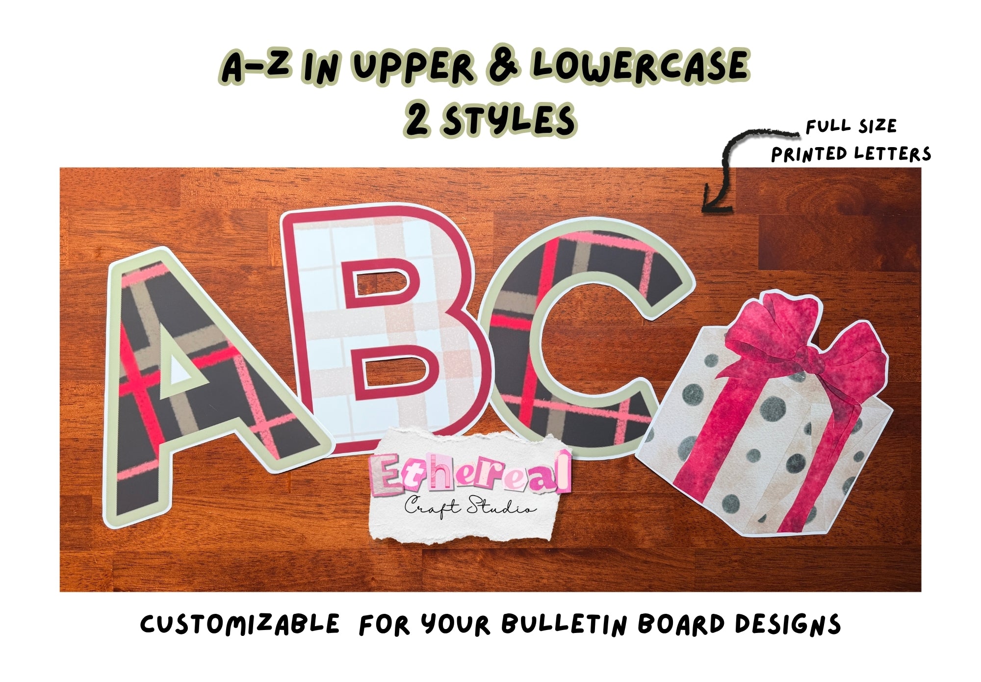 Holiday Garland Bulletin Board Letters