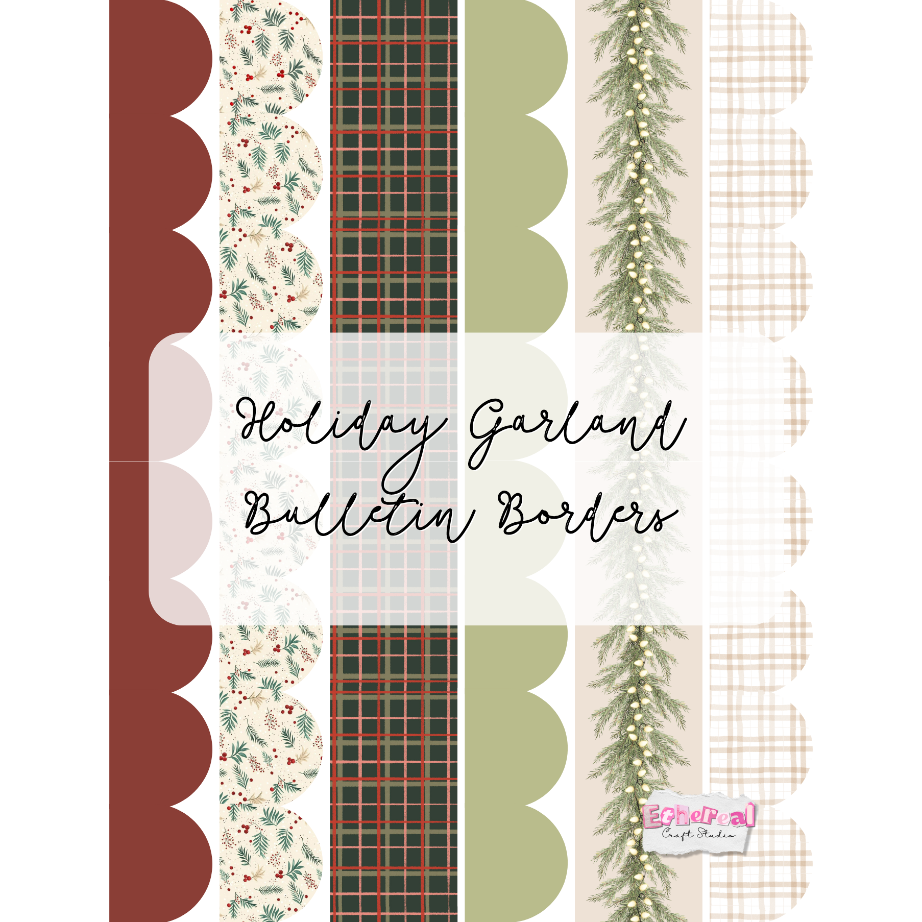Holiday Garland Bulletin Borders